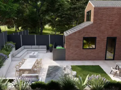 Garden Landscape 3D Model - SketchUp and Lumion Scene  3D model