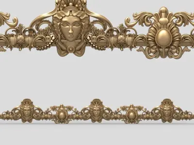 10 models stl file cornice for cnc 3D print model