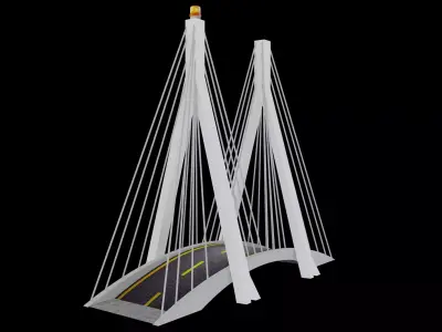 bridge Low-poly 3D model 2