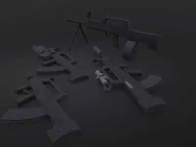 QBZ 95 QBB95 QBZ95B pack  Low-poly 3D model