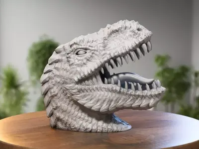 Skull dragon Headphone Stand Cyborg skull dragon Headset  3D print model buy