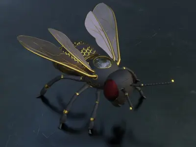 Mecha Honey Bee Low-poly 3D model