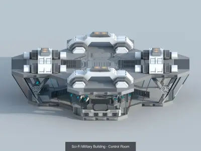 Sci-Fi Military Building Bundle 3D Model Pack