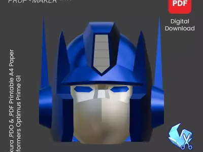 DIY Transformers G1 Optimus Prime Helmet EVA Foam Template 3D model