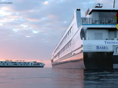  Riviera River Cruise Ship with Jacuzzi Deck White 