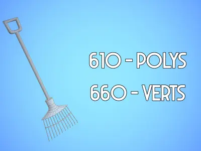 RAKE CARTOON STYLIZED Low-poly 3D model
