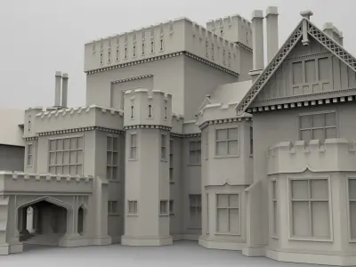 X-mansion - High poly castle 3D model