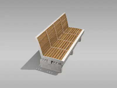 Park Bench 05 Low-poly 3D model