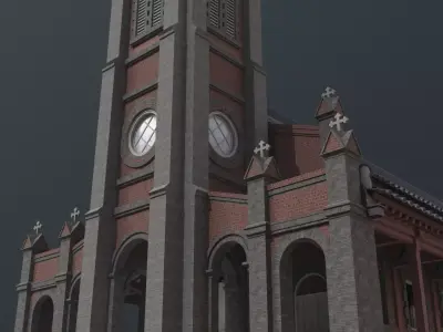 Nabawi Church Hanok Style Old Korean Church 3D model