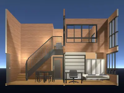 Double space apartment room 25-63 3D model