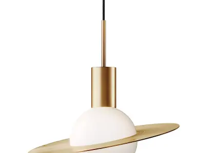 Gold Planetoid Hanging Light Kit 3D model