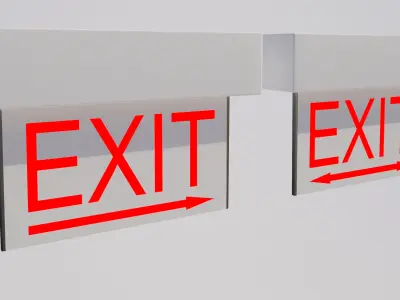 Exit Sign-001 Directional 3D model