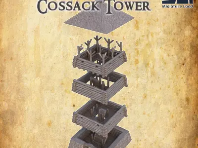 Medieval Cossacks Tower Tabletop Terrain 28 MM 3D print model