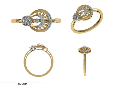 Light Weight Diamond Ring 3D model