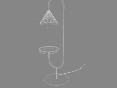 Lamp with bedside table Low-poly 3D model