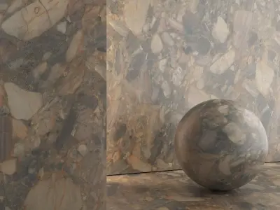 Breccia Terrazzo Marble Porcelain Tiles - Set 16 Texture