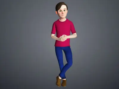 Cartoon Man Rigged Character - Father Uncle Boss Male 3D model