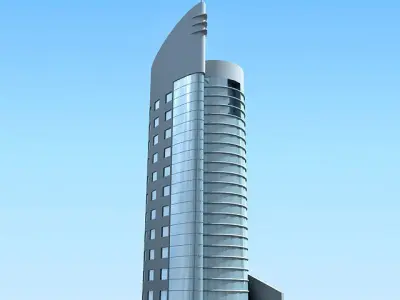 Set of 20 Buildings  Low-poly 3D model