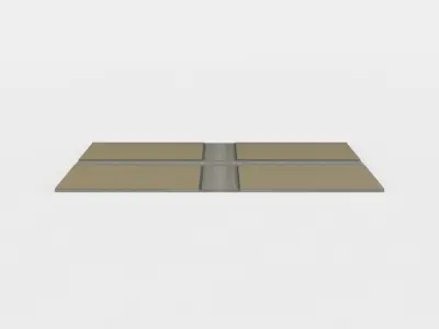 Road crossing Low-poly 3D model