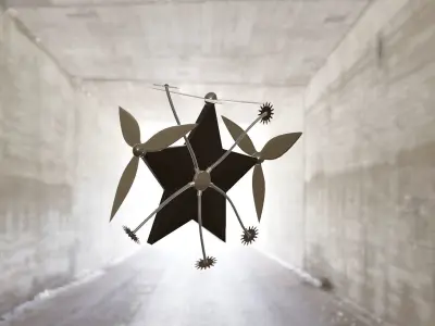 Star robot Low-poly 3D model