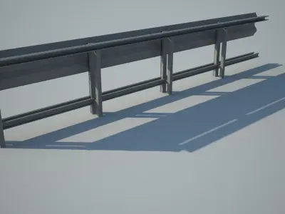 Guardrail metal railing 3D model
