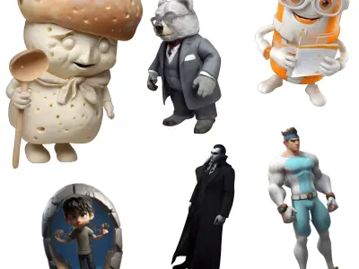 Character Collection - Fantasy and Modern Mix 3D print model