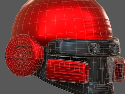 Gas mask helmet 3d model scifi Low-poly  Low-poly 3D model