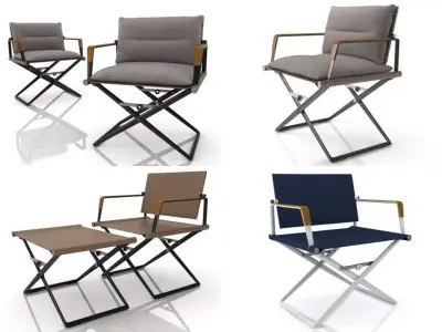 S X L C four different chairs and stool 3D model