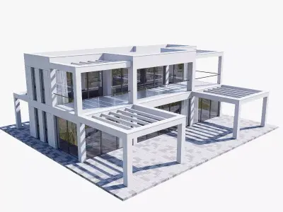 villa Low-poly 3D model