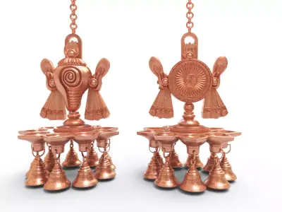 oil lamp shanku chakra balaji  maya 2013 3D model