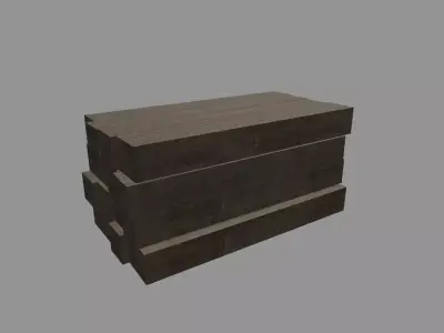 Wood stack Low-poly 3D model