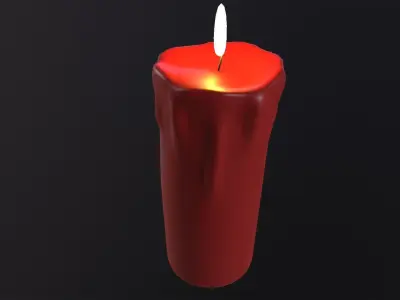 Candles 3D Model two Low-poly 3D model