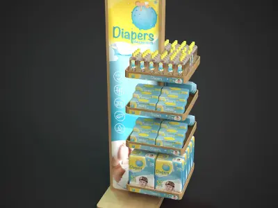 diaper merchandising unit display 3D model