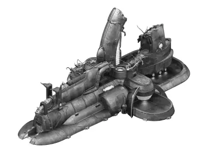 High temperature melting - object debris 07 3D model