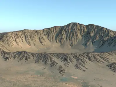 Crater 2 mountain with hole in middle 3D model