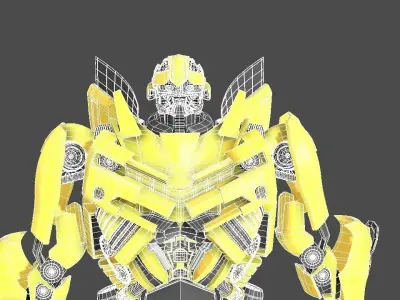 Bumblebee robot Low-poly 3D model