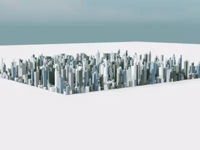 sci-fi city Low-poly 3D model