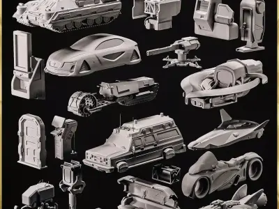 20 Different Sci-Fi Battle Pack STL Collection  3D print model