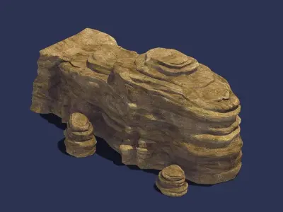 Stone - Large Weathered Stone 04 3D model