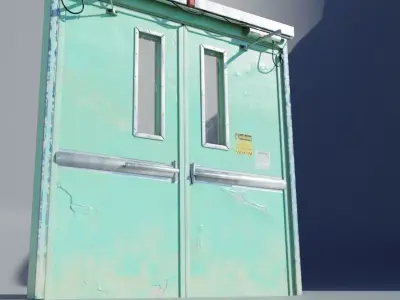 Hosptial Door HPL - with 4k  PBR textures Game Ready  Low-poly 3D model