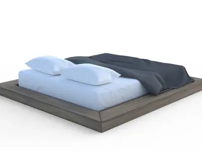 Low Frame Bed Low-poly 3D model