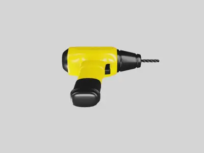 Cordless yellow drill screwdriver tool  3D model
