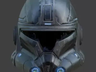 Cybernetic Vanguard Infiltrator Helmet 3D Model Low-poly 3D model