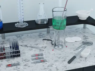 Laboratory Equipment  Material de laboratorio 3D model