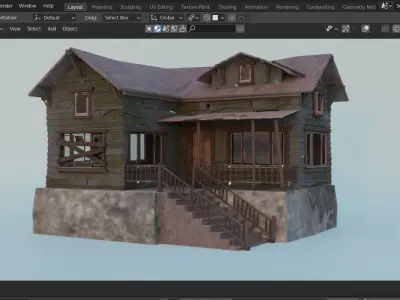 Old village-ish House Low-poly 3D model