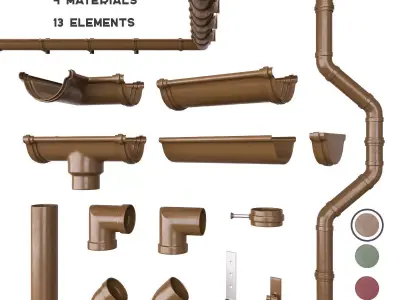 Gutter system 3D model
