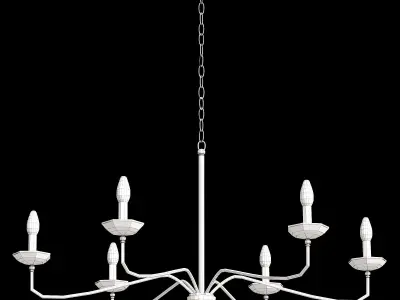 chandelier with five candle lights 3D model