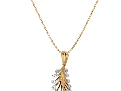 Light Minimalist Diamond Pendant Necklace 3D print model