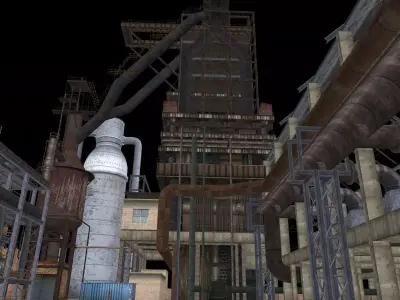 Large steel works 3D model