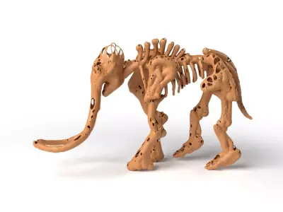 MammothSkeleton Dust Voronoi Low-poly 3D model